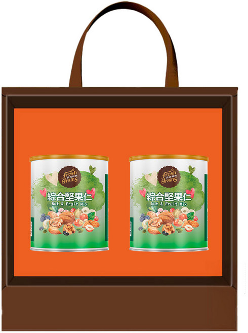 fresh grains 長青穀典 橙雙成對 綜合堅果禮盒 600g, 1盒