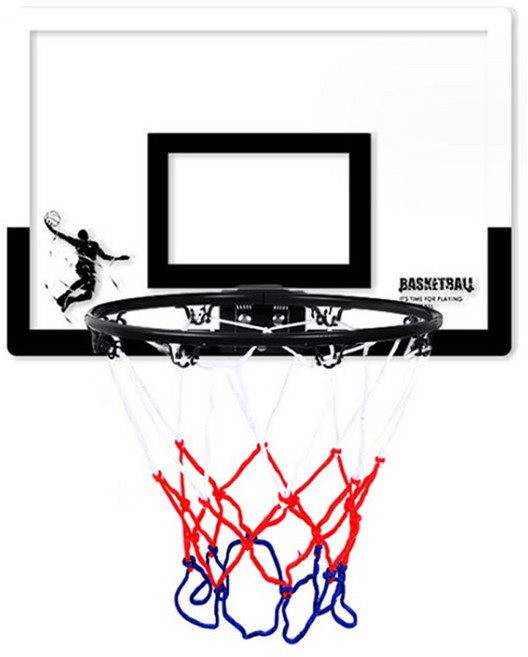 Runwave 掛式迷你籃球框全套組 門掛式, 白色 + 黑色, 1組