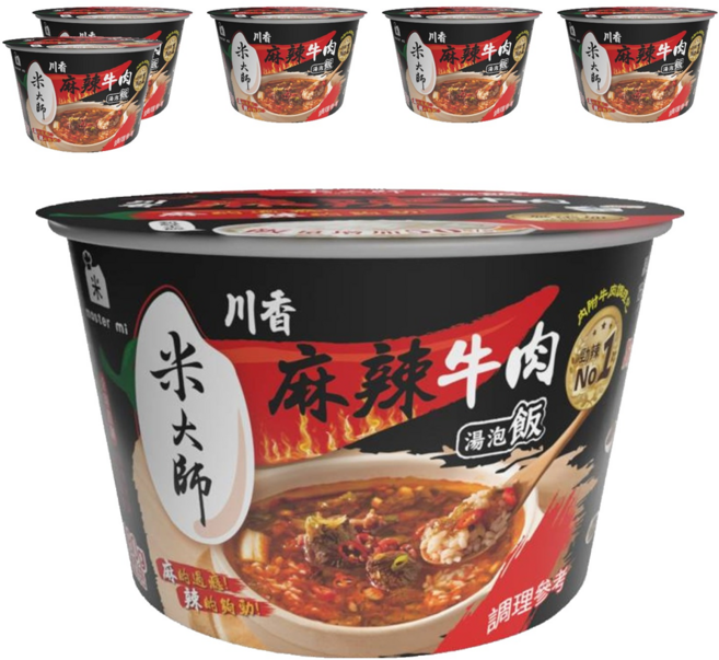 master mi 米大師 湯泡飯 川香麻辣牛肉, 230g, 6個