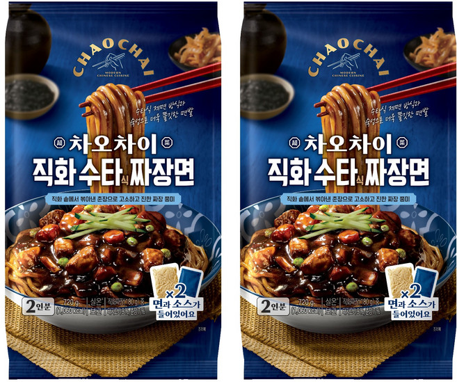 차오차이 직화 수타식 짜장면 720g 2인분, 2개