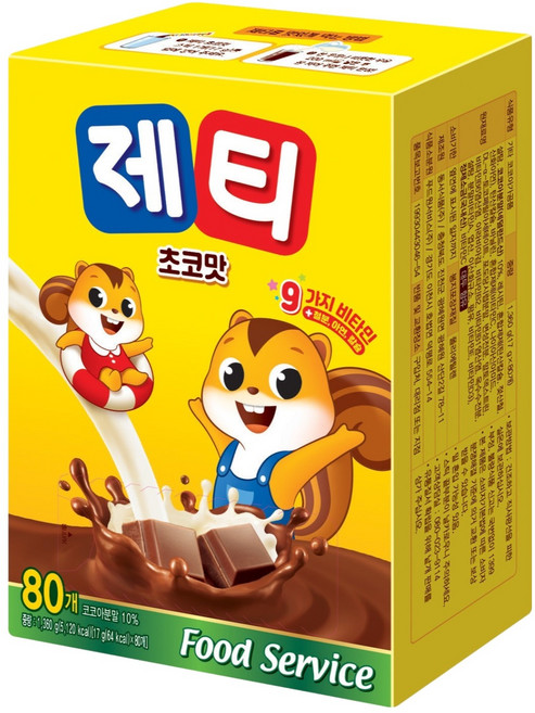 제티 쵸코렛맛 코코아분말, 17g, 80개입, 1개