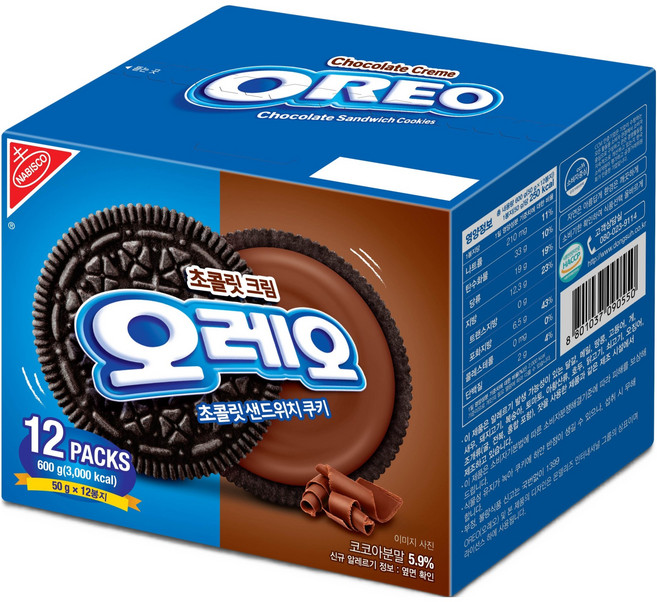 오레오 초콜릿 샌드위치 쿠키 초콜릿 크림, 600g, 1개