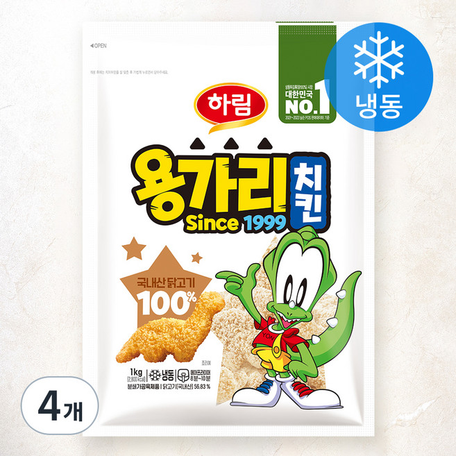 하림 용가리 치킨 (냉동), 1kg, 4개