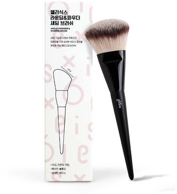 엘리식스 라운딩 파우더&섀딩브러쉬, 혼합 색상, 1개