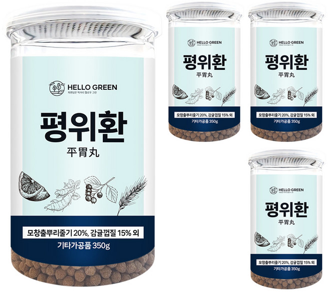 헬로우그린 평위환 통, 350g, 4개