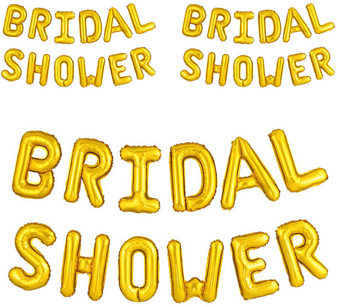 파티팡 BRIDAL SHOWER 은박풍선 세트, 골드, 3세트