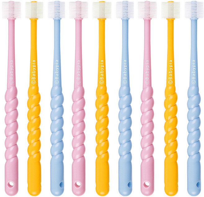 예꼬맘 360도 2단계 유아 칫솔, 혼합색상, 3개입, 3개