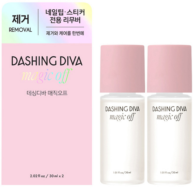 데싱디바 케어 매직오프 네일리무버, 30ml, 2개