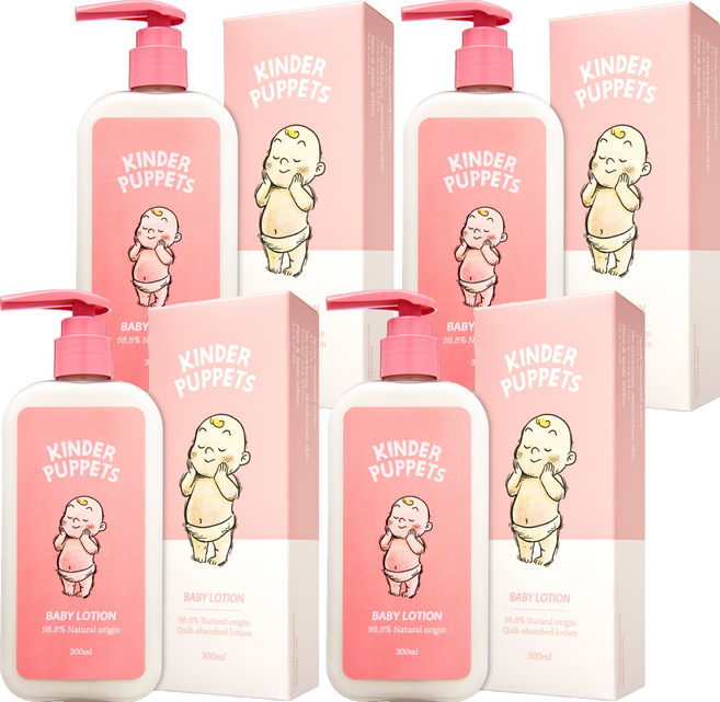킨더퍼페츠 유아용 수분보습 로션, 4개, 300ml