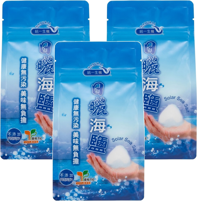 統一生機 海鹽, 450g, 3包