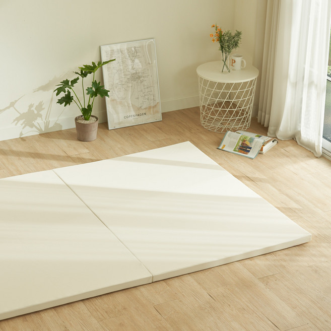 롤베이비 틈제로 2단 유아폴더매트, 크림아이보리