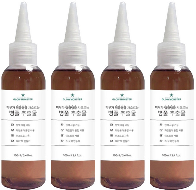 [비건뷰티] 글로우몬스터 병풀 추출물 원액, 100ml, 4개