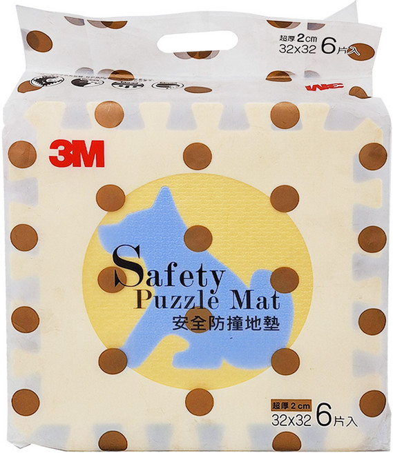 3M 安全防撞地墊, 黃底藍 款式隨機, 1組