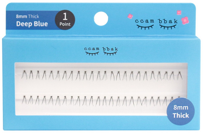 깜빡 인조 가닥속눈썹 패키지버전 8mm 띠크 1기둥, Black, 1개