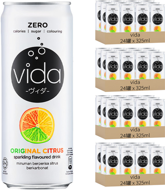 vida DyDo氣泡飲 柑橘味, 325ml, 96罐