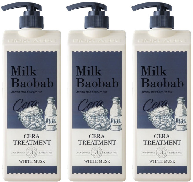 밀크바오밥 세라 트리트먼트 화이트머스크, 1.2L, 3개