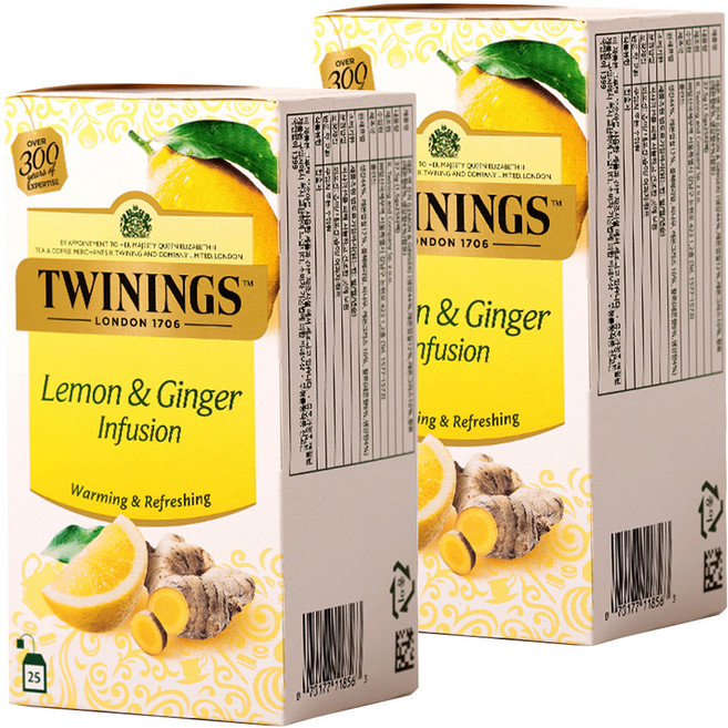 트와이닝 레몬 앤 진저 티백, 1.5g, 25개입, 2개