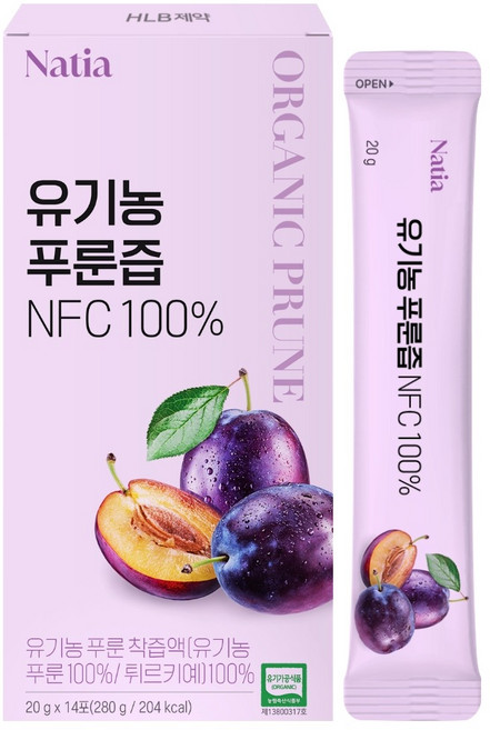 Hlb Healthcare 鮮榨西梅汁隨身包 14條入, 1個, 280g