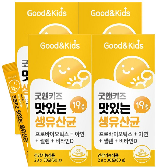 굿앤키즈 맛있는 생유산균, 60g, 4개