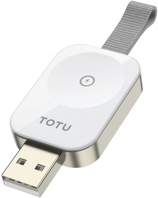 TOTU 拓途 鋅系列 Apple Watch TO USB 攜帶型磁吸無線充電器 CACW-072 4 x 2.8 x 0.6cm 22g, 白色, 1個
