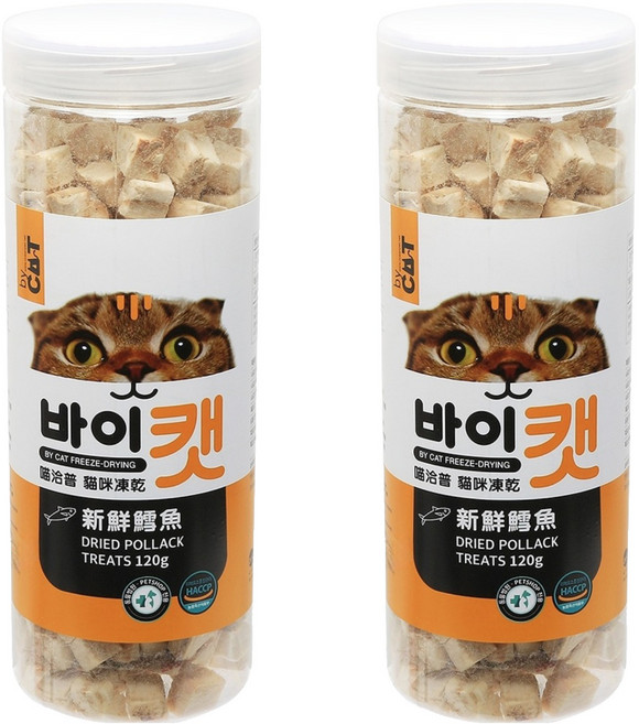 by CAT 喵洽普 貓咪凍乾零食, 新鮮鱈魚, 120g, 2罐