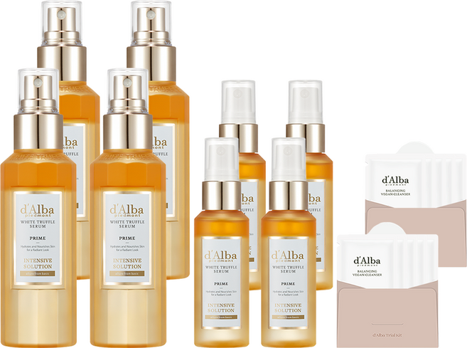 [비건뷰티] 달바 화이트 트러플 프라임 인텐시브 세럼 100ml 2개+50ml 2개+젤클렌저 3ml x 5개 세트, 2개