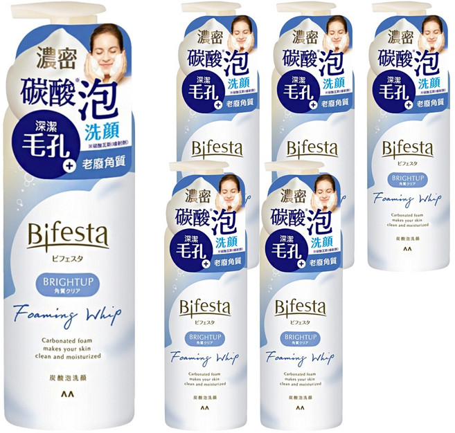 Bifesta 碧菲絲特 抗暗沉碳酸泡洗顏 深層毛孔清潔 含乳酸成分 無酒精, 200g, 6瓶