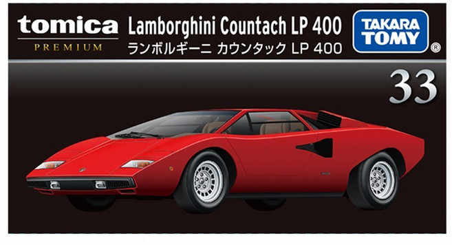 TOMICA TAKARA TOMY PREMIUM 33 蘭博基尼 Countach LP 400, 紅色, 1盒