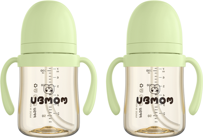 유비맘 시그니처 빨대컵, 200ml, 2개, 멜론