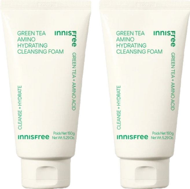 INNISFREE 台灣公司貨 綠茶保濕胺基酸潔面乳, 150g, 2條