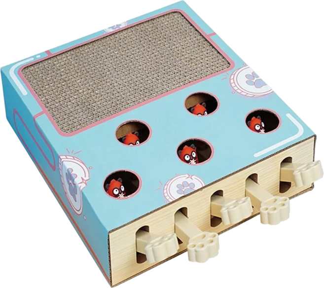 T.N.A. 悠遊 抓抓貓瘋狂玩具盒 36 x 26 x 6cm, 藍色, 1個