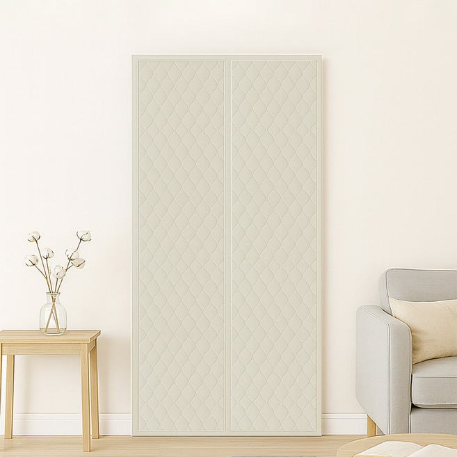 한일 자석양문형 방수코팅 방풍비닐 엠보싱 방한 방풍막 크림베이지, 1개