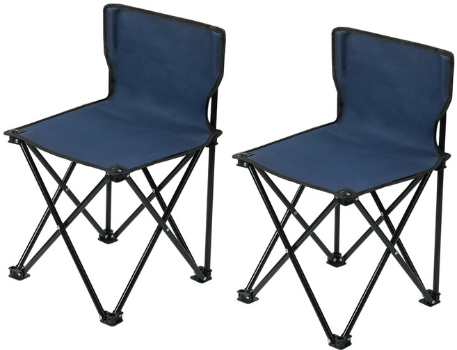 코멧 아웃도어 휴대용 캠핑 낚시 의자 대형, 네이비, 2개