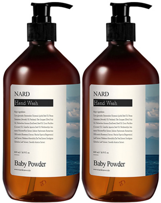나드 부케가르니 리프레쉬 퍼퓸드 핸드워시 베이비파우더향, 2개, 500ml