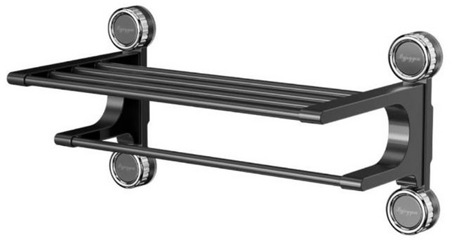 復古吸盤 多桿毛巾晾曬架, 槍灰色, 1個