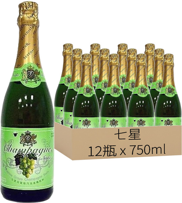 七星 白葡萄氣泡飲料, 750ml, 12瓶