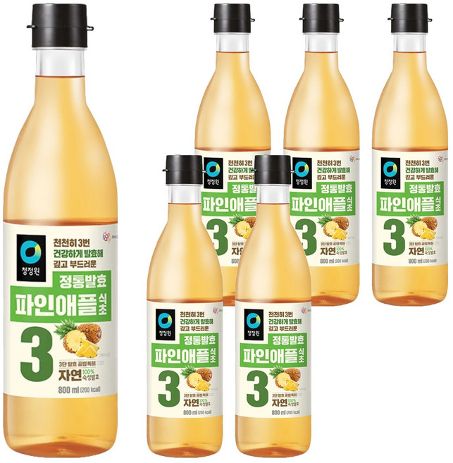 청정원 정통 파인애플 식초, 800ml, 6개