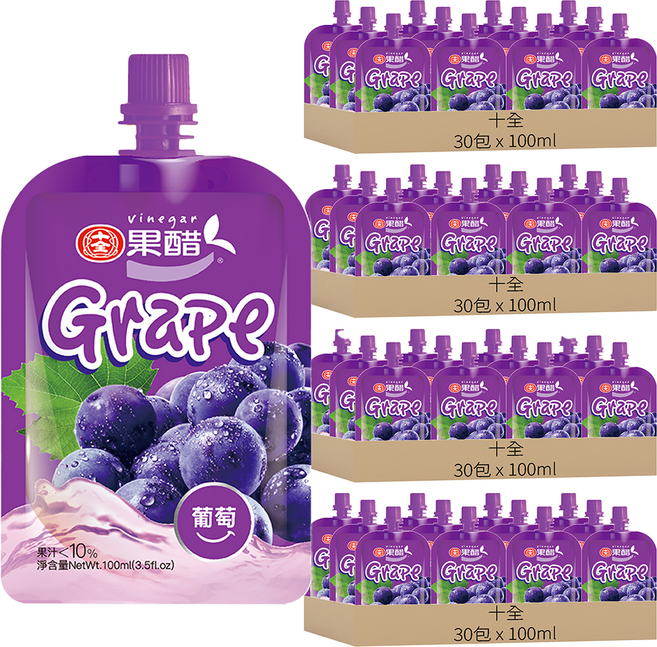 十全 葡萄醋飲料, 100ml, 120包