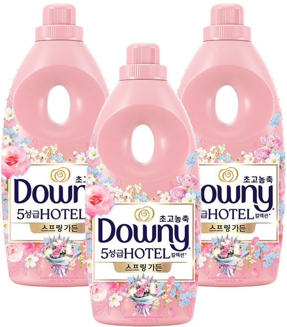 다우니 향수 초고농축 섬유유연제 컬렉션 스프링 가든 러브향 본품, 1L, 3개