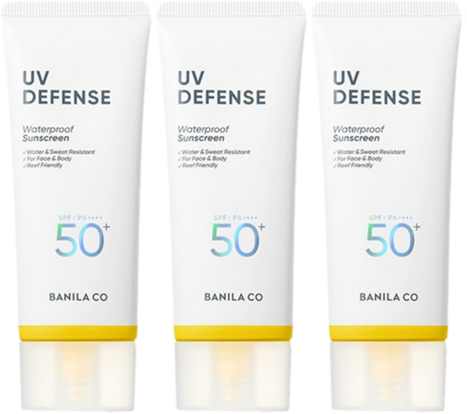 바닐라코 UV 디펜스 워터프루프 선크림 대용량 SPF50+ PA++++, 100ml, 3개