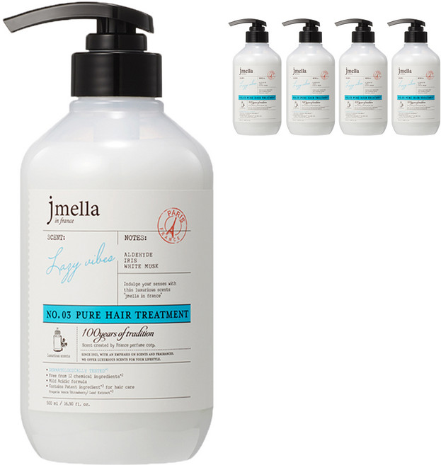 제이멜라 인 프랑스 퓨어 레이지 바이브 헤어 트리트먼트, 5개, 500ml