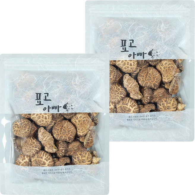 표고아빠네 참나무 원목 재배 말린 건조 표고버섯 흑화고 중, 200g, 2개