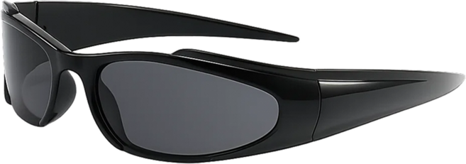 누아브 Y2K 아웃도어 선글라스, 블랙, 1개