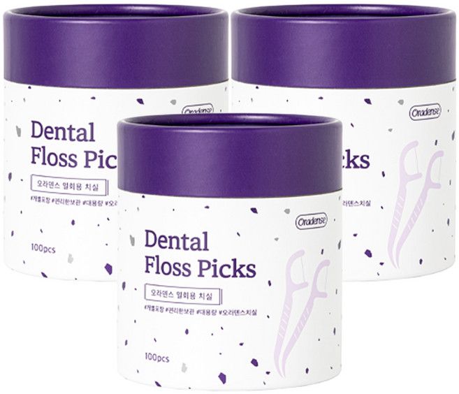 오라덴스 일회용 치실, 1.5cm, 100개입, 3개