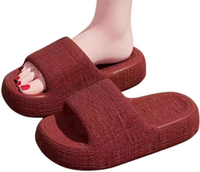 헨센 통굽 미끄럼방지 슬리퍼, 250, 레드