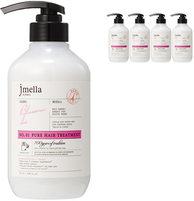 제이멜라 인 프랑스 퓨어 블러썸 츄 헤어 트리트먼트, 5개, 500ml