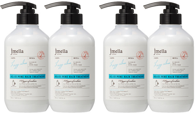 제이멜라 인 프랑스 퓨어 레이지 바이브 헤어 트리트먼트, 4개, 500ml