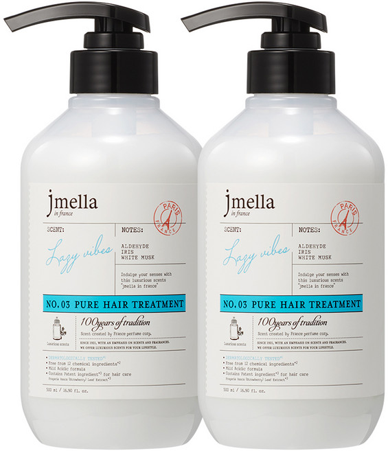 제이멜라 인 프랑스 퓨어 레이지 바이브 헤어 트리트먼트, 2개, 500ml