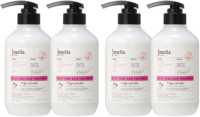 제이멜라 인 프랑스 퓨어 블러썸 츄 헤어 트리트먼트, 4개, 500ml