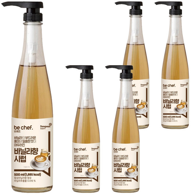 비셰프 바닐라향시럽, 500ml, 5개